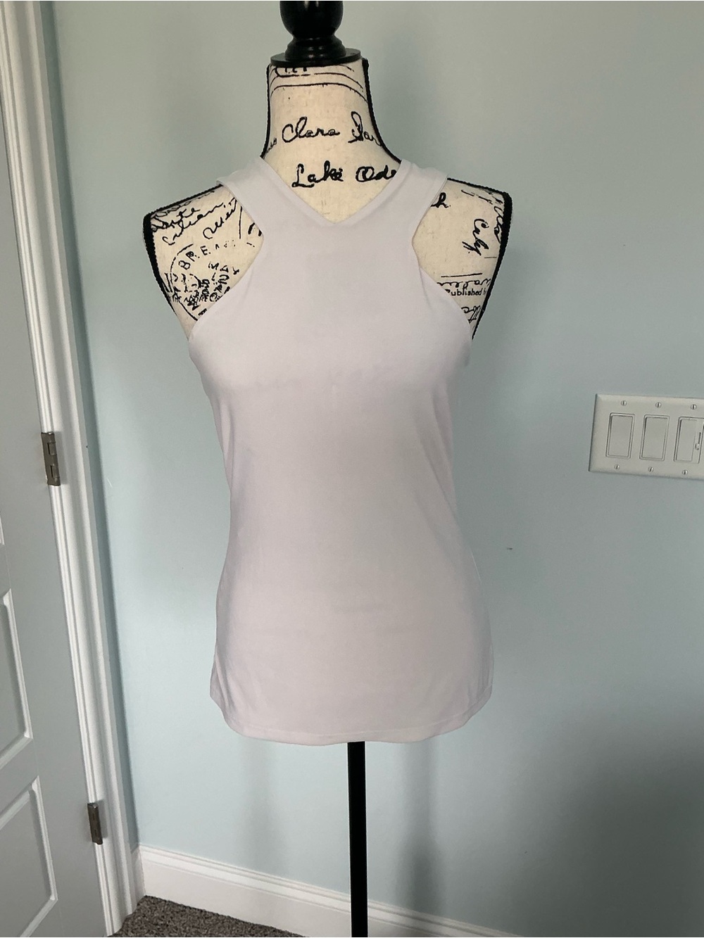 Ralph Lauren White Halter V-Neck Top